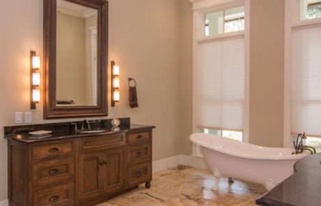 Traditional-master-bath-remodel-black-counter-Beaufort-south-Carolina